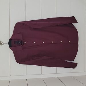 H&M small burgundy button-down dress shirt